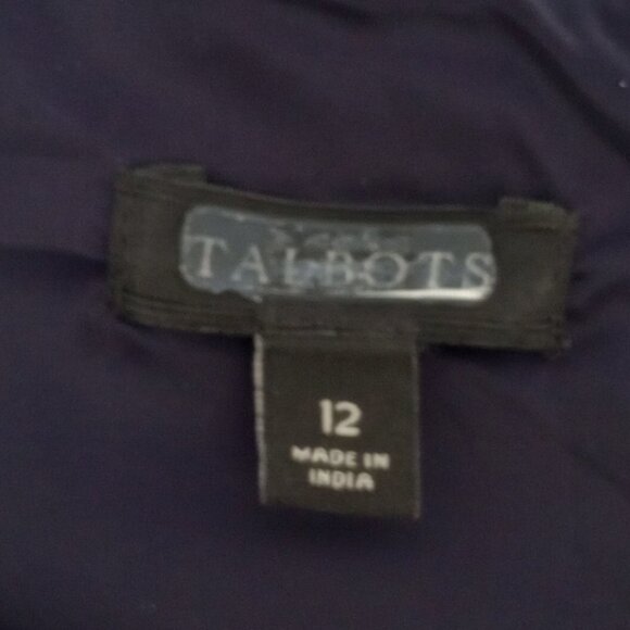 Talbots Blue & White Medallion Print Fit & Flare Pleated Dress - Picture 2 of 9